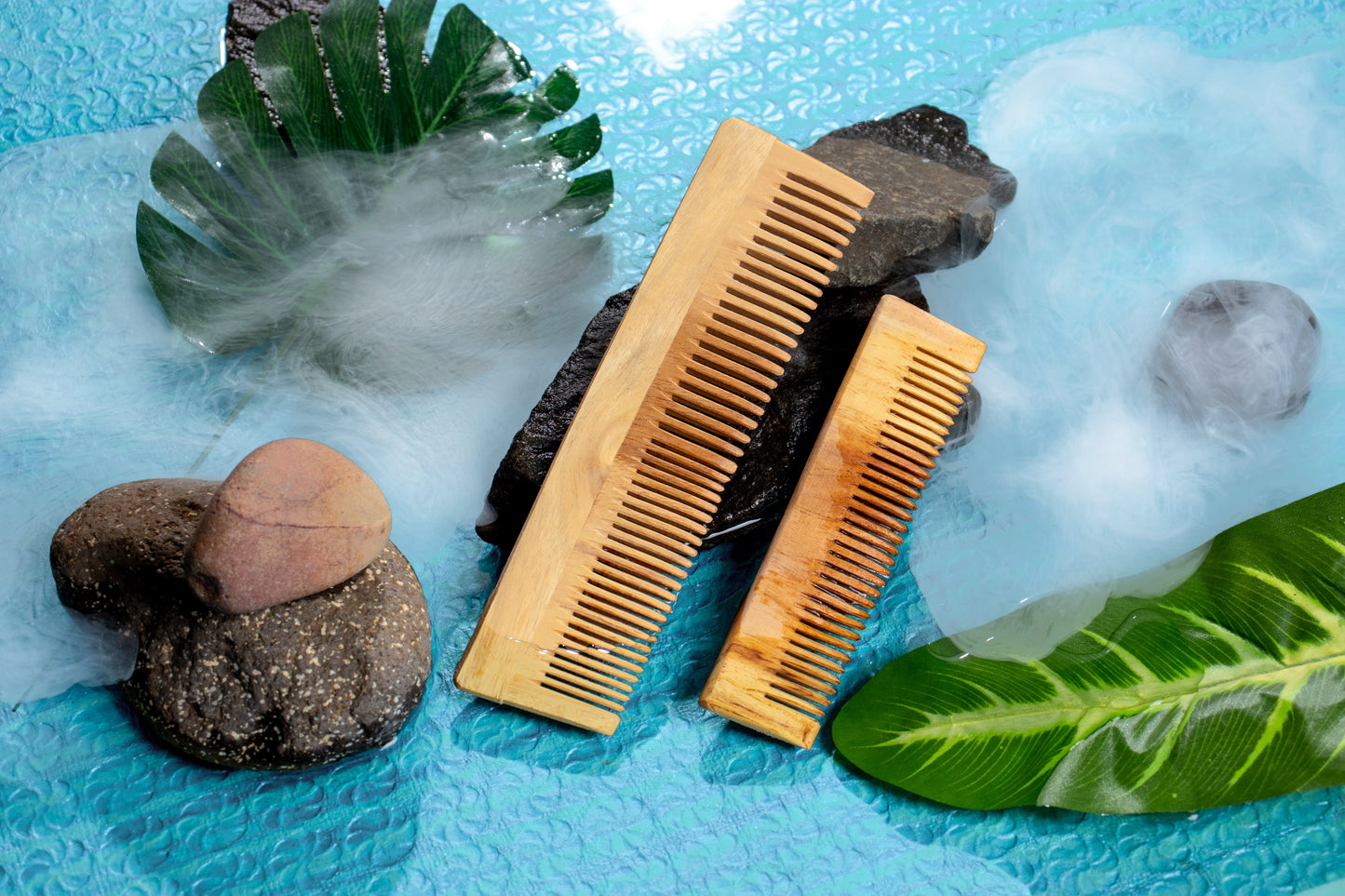 Kacchi Neem Wood Comb + Sheesham Wood Hair Comb  Combo 2