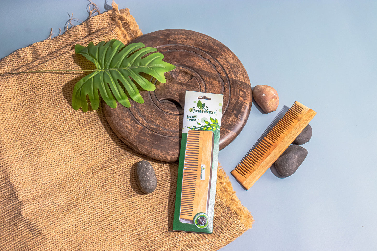 Kacchi Neem Wood Comb + Sheesham Wood Hair Comb  Combo 2