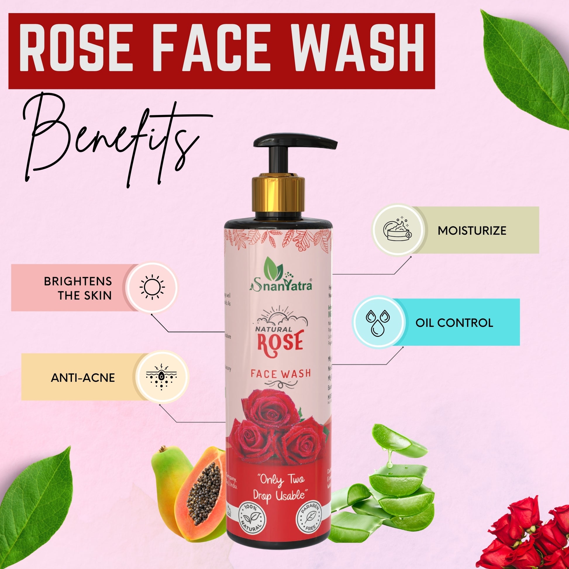 Rose Face Wash benifits