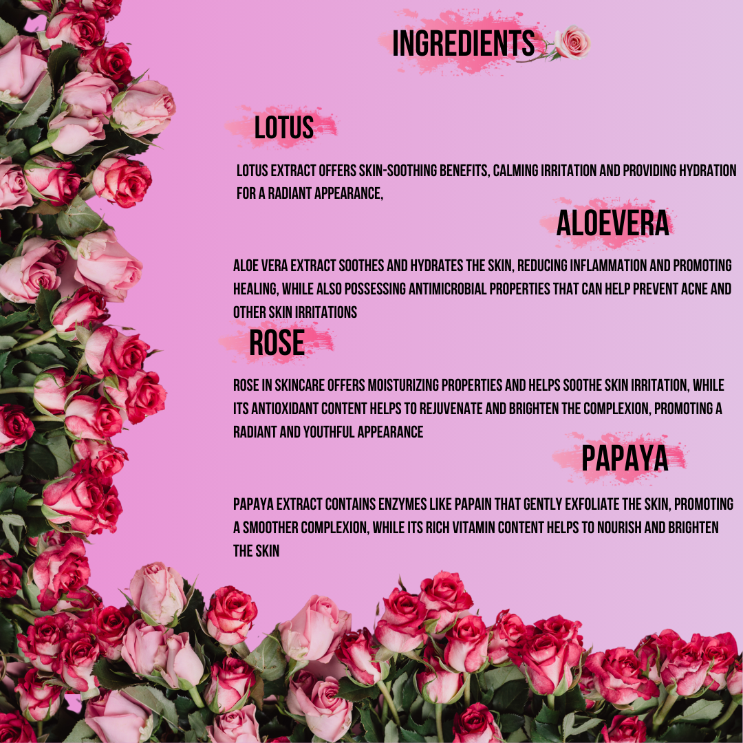 Ingredients Of Rose Face Wash 