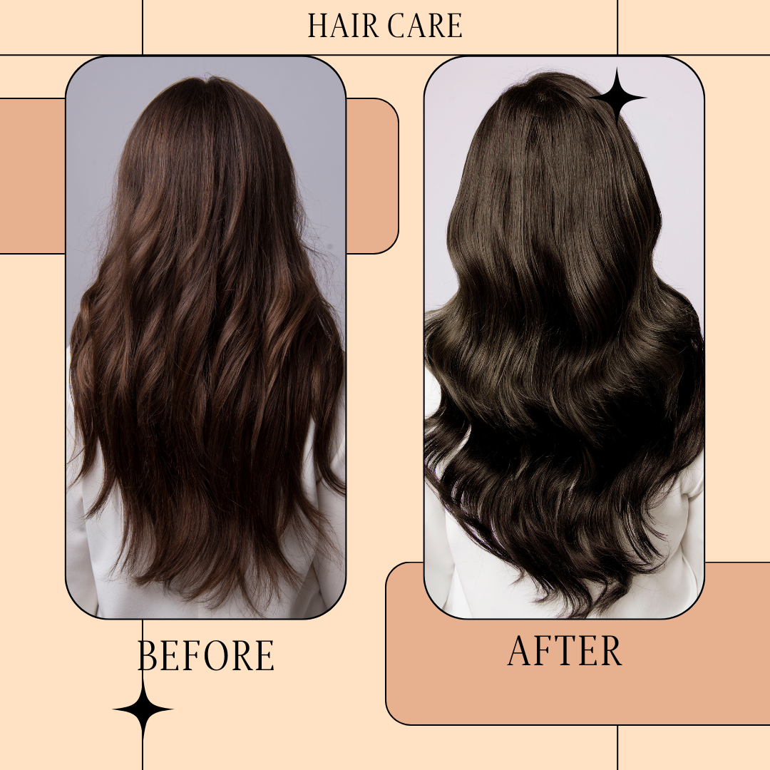 Before and After Argan Shampoo Effect 