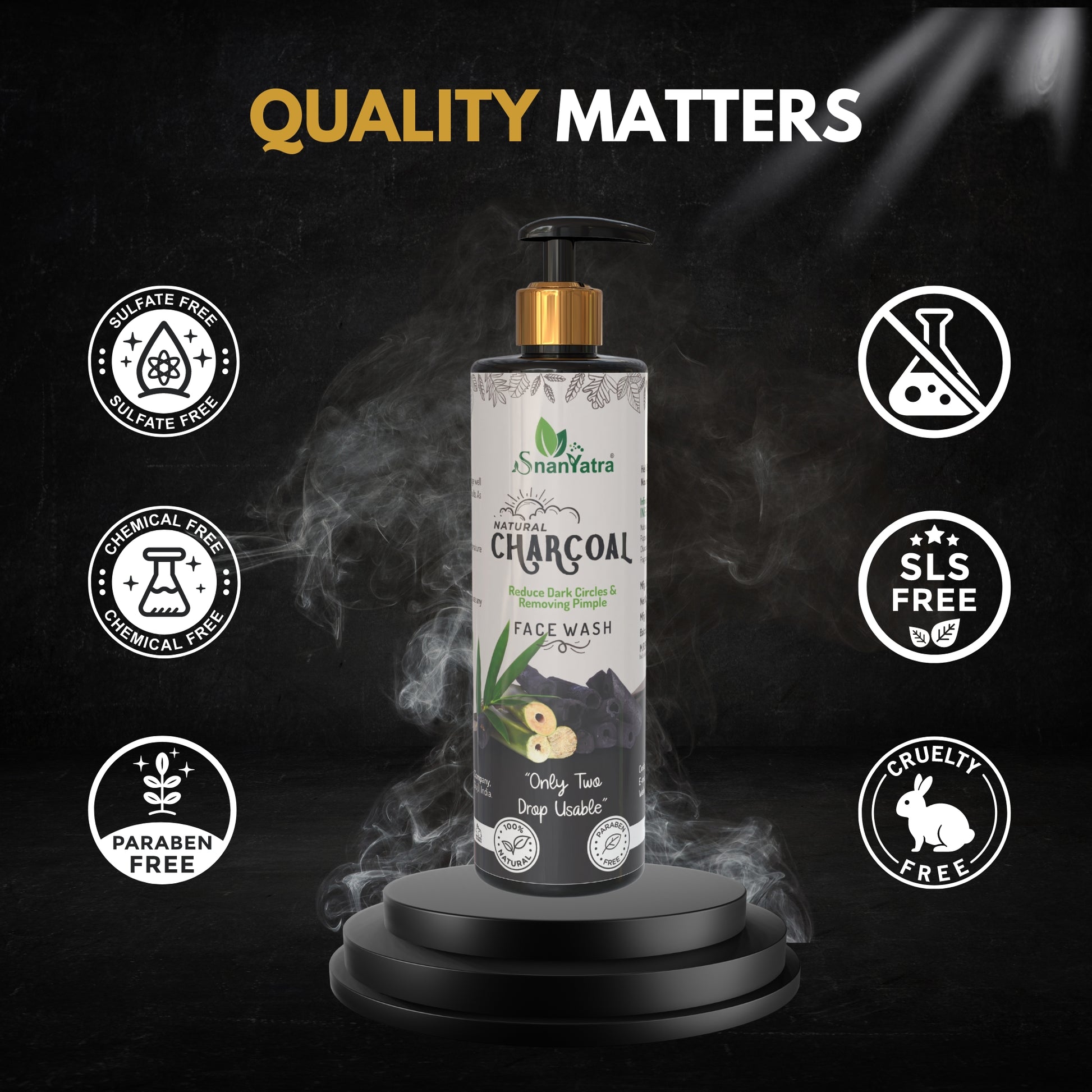 Quality matter charcoal face wash